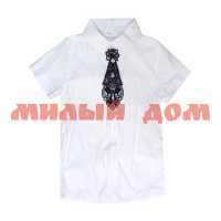 Блуза детская корот рукав №250-2 белый р 40  М