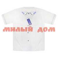 Рубашка детская для мальчиков корот рукав №DFX-22-8 белый р 116-118/4г
