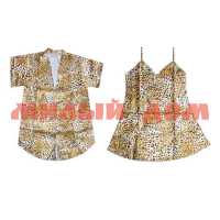 Комплект женский халат сорочка шелк 230-1 цветной р 3XL