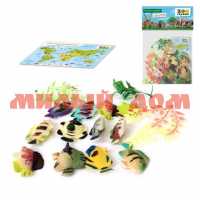 Игра Набор Животные Океанариум 12шт с картой обитания 9807