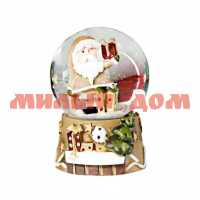 Сувенир Водяной шар Дед Мороз в бежевом кафтане с подарками 4822156