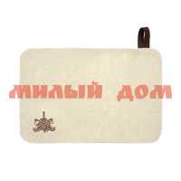 Коврик для бани и сауны БАННЫЕ ШТУЧКИ белый войлок с вышитым логотипом 41416