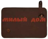 Коврик для бани и сауны БАННЫЕ ШТУЧКИ коричневый войлок с деревянным логотипом 41418