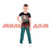 Костюм детский брюки зеленые футболка черная ХОХО 1254 р 34