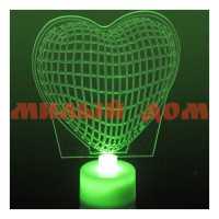 Светильник 3D-Сердце LED на батарейках 615-0427