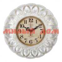 Часы настенные РУБИН d=30см Классика белые с серебром 3016-005
