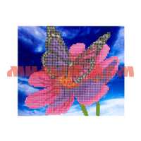 Игра Мозаика Алмазная 21*25см на карт с част заполн MyArt Бабочка на цветке НД-1460