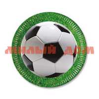 Тарелка бумаж 23см 8шт Футбол зеленый 1502-2036