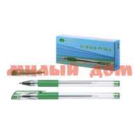 Ручка гел зеленая BASIR 0,5мм прозр корп цв колп МС-1266