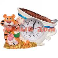 Часы сувенирные Тигр с чашкой 8*11*4см 541-424