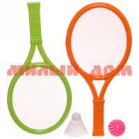 Теннис пляжный набор 2 ракетки 39*18см шарик волан 290-526