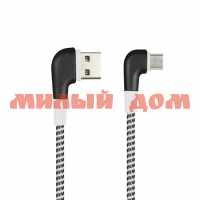 Кабель USB Smartbuy Micro USB Socks L-Type 2A 1м черный iK-12NSL ш.к.0394