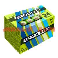 Батарейка мизинчиковая ERGOLUX алкалиновая (AAA/R03/LR03-1,5V) сп=24шт/цена за шт шк0516