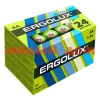 Батарейка пальчиковая ERGOLUX алкалиновая (AA/R6/LR6 -1,5V) сп=24шт/цена за шт шк0523 СПАЙКАМИ