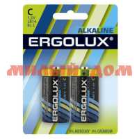Батарейка средняя ERGOLUX алкалиновая (LR14/R14/С-1,5V) лист=2шт/цена за лист шк1058