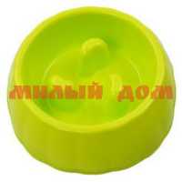 Миска пластик для медленного кормления Зиг-Заг зеленый 351-255