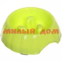 Миска пластик для медленного кормления Зиг-Заг зеленый 351-258
