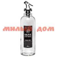 Бутылка для масла 500мл Olive extra virgin oil premium product с дозатором черная 02020-00521