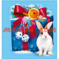 Наклейка двусторонняя Кролик с подарком 079.197 сп=10шт/спайками