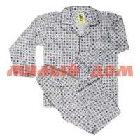 Пижама мужская рубашка штаны №YN801,44 бело-серый р XL-3XL 2022г