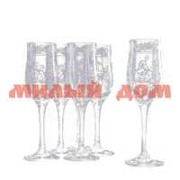 Бокал для шампанского набор 6пр 190мл Флора G44419/06 ш.к.9923