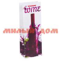 Пакет подарочный 12*35*9 Фиолетовая бутылка вина ППК-1988