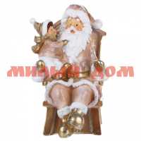 Сувенир новогодний Дед Мороз в кресле с малышом на руках 20см 501116