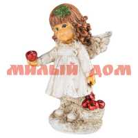 Сувенир новогодний Девочка-ангелочек с яблоками 19см 501237