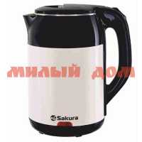 Чайник эл 1,8л SAKURA SA-2168BW 1500-1800Вт черно-белый ш.к.4206