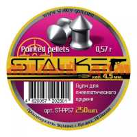 Пули пневматические STALKER Pointed pellets 4,5мм 0,57г банка=250шт ш.к.2501