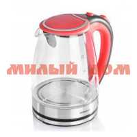 Чайник эл 2л MAGNIT RMK-3702 стекло красный ш.к.7763