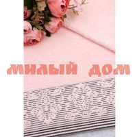 Полотенце махровое 70*130 LuxoR Монифа 01-127 бело розовый/пудра М