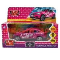 Игра Машина мет Технопарк Renault Arkana для девочек 12см открыв двери багаж розовый 4319