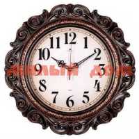 Часы настенные РУБИН d=40,5см черные с бронзой Классика 4126-001