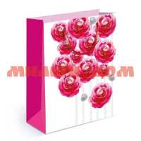 Пакет подарочный матовый Малиновые розы MS 15.11.01831 сп=10шт/спайками