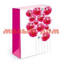 Пакет подарочный матовый Малиновые розы ML 15.11.01844 сп=10шт/спайками