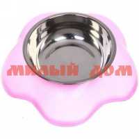 Миска пластик Цветок розовый металл чашка 351-285