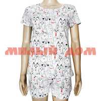 Пижама женская футболка шорты 270 собака белый р 50