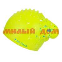 Шапочка для плавания универсальная ELOUS силикон для длинных волос брызги зеленые EL006 5408