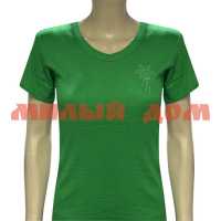 Футболка женская №160 однотонная камешки зеленый р 48-56