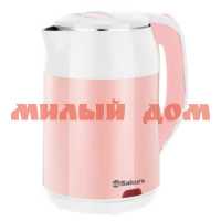 Чайник эл 1,8л SAKURA SA-2168WP бело-розовый ш.к.8549