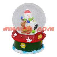 Сувенир новогоний Снежный шар Снеговик с подарками Т-9880