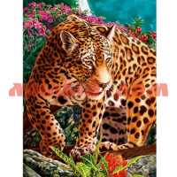 Набор для творчества Мозаика алмазная Любопытные леопард в джунглях 32цв 30*40см FW-022