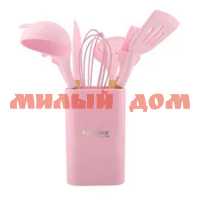 Набор кухонных принадлежностей 9пр КУКМАРА Pink силикон kuk-04/09011301