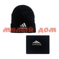 Комплект мужской шапка снуд Осень/Зима №K-34 Adidas черный