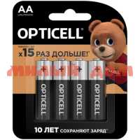Батарейка пальчиковая OPTICELL Basic алкалиновая (AA/R6/LR6-1,5V) лист=4шт/цена за лист шк5640