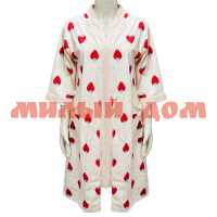 Комплект женский халат сорочка №490-1 клубника р 56