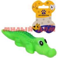 Игрушка резиновая Крокодил с пищалкой зеленый 19см 875-134