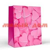 Пакет подарочный 26*32см Розовые сердечки L 15.18.02255 сп=10шт/спайками