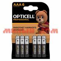 Батарейка мизинчиковая OPTICELL PROF алкалиновая (AAA/R03/LR03-1,5V) лист=6шт/цена за лист шк5464
